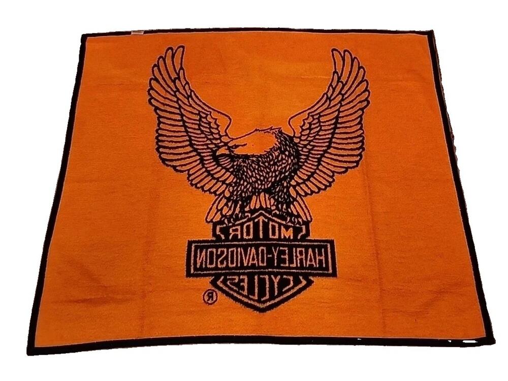 Biederlack Vintage Harley Davidson Reversible Fleece Throw Blanket 56x48 USA